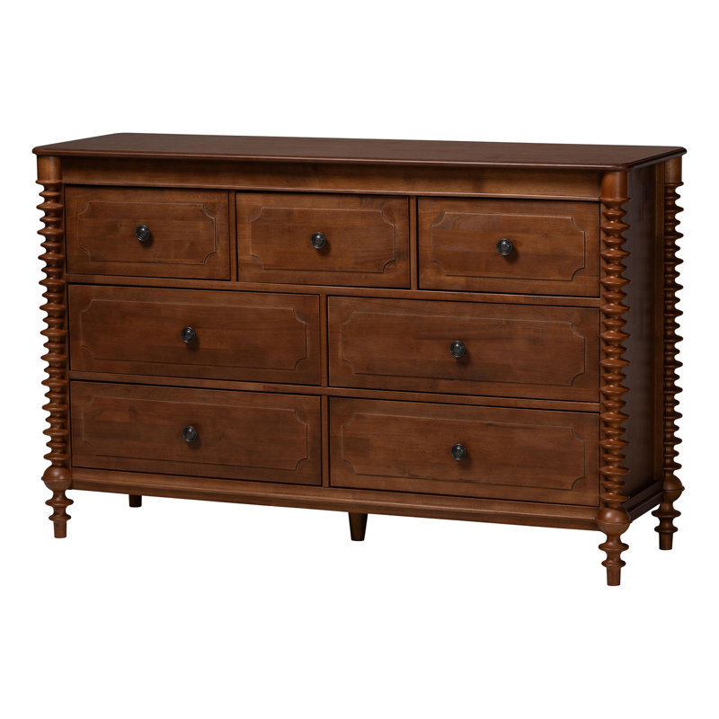 Daviya, commode à 7 tiroirs, brun noyer, Noyer