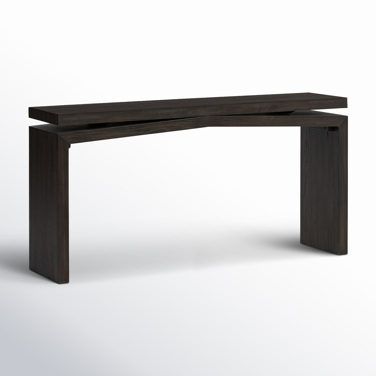 Henn Solid Wood Console Table, Smoked Black, 30.75" H x 60" W x 15" D