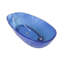 Baignoire autoportante ovale bleue transparente de 64 pouces, ergonomique pour le confort de la salle de bain.