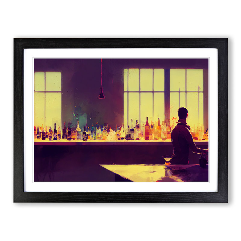 Cocktail Bar Vol.1 - Single Picture Frame Print, 46cm H x 64cm W x 2cm D, Black