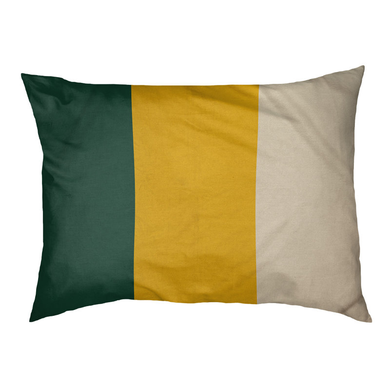 Coussin rectangulaire designer Los Angeles Anaheim, Petit (L 18 po x l 28 po), Vert forêt / récolte d'or / blé du Minnesota