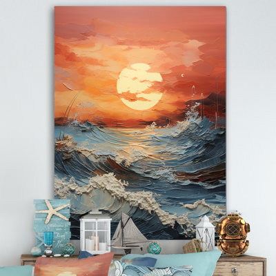 Bold Beach Sunset Scenery III, reproduction d'art sur toile