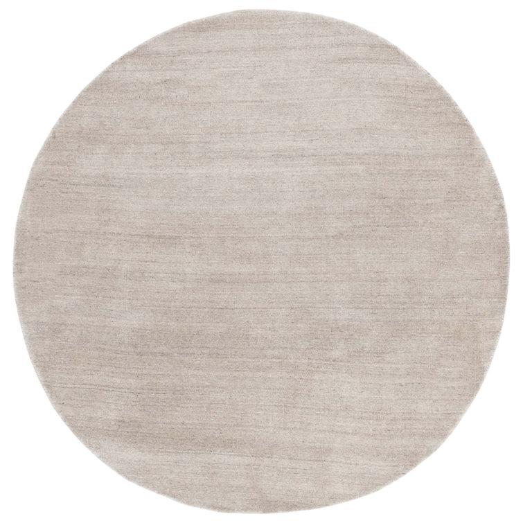 Morano Hand Loomed Wool/Cotton Solid Color Rug in Stone/Gray