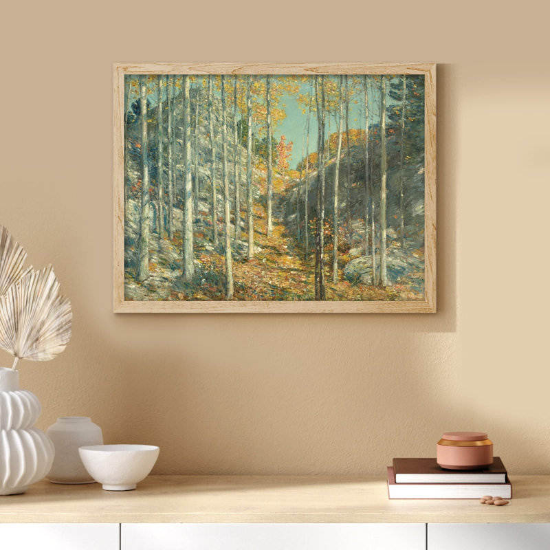 «Golden Tree Leaf Autumn Forest» sur papier, H 8 po x l 10 po, Naturel