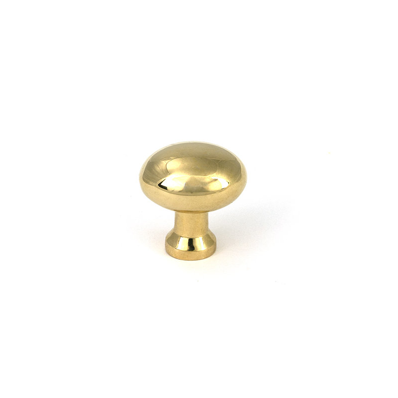 Moore Cabinet Knob, Polished Brass, 0.98" Knob Diameter