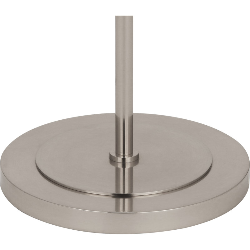 Decker Floor Lamp, Polished Nickel, Smoke Gray