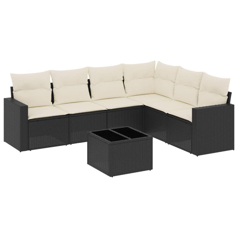 Ensemble de canapé de jardin Vidaxl PE, Noir