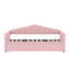 Lit de jour rembourré simple avec lit gigogne escamotable à hauteur réglable et port de charge USB et Type-C, structure de lit de jour avec 2 poches latérales, aucun sommier nécessaire, rose (ancien SKU: N733S285118H)