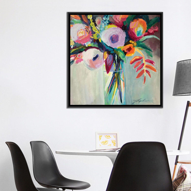 «Ode to Summer VII», reproduction sur toile, H 18 po x l 18 po x P 1,5 po, Toile avec cadre noir, Pas de tapis