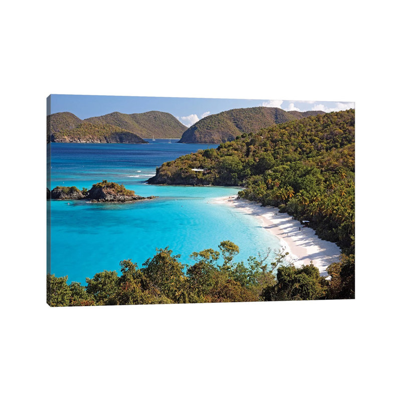 High Angle View Of A Bay, Trunk Buy, St. John, US Virgin Islands by George Oze - Wrapped Canvas Gallery-Wrapped Canvas Giclée
