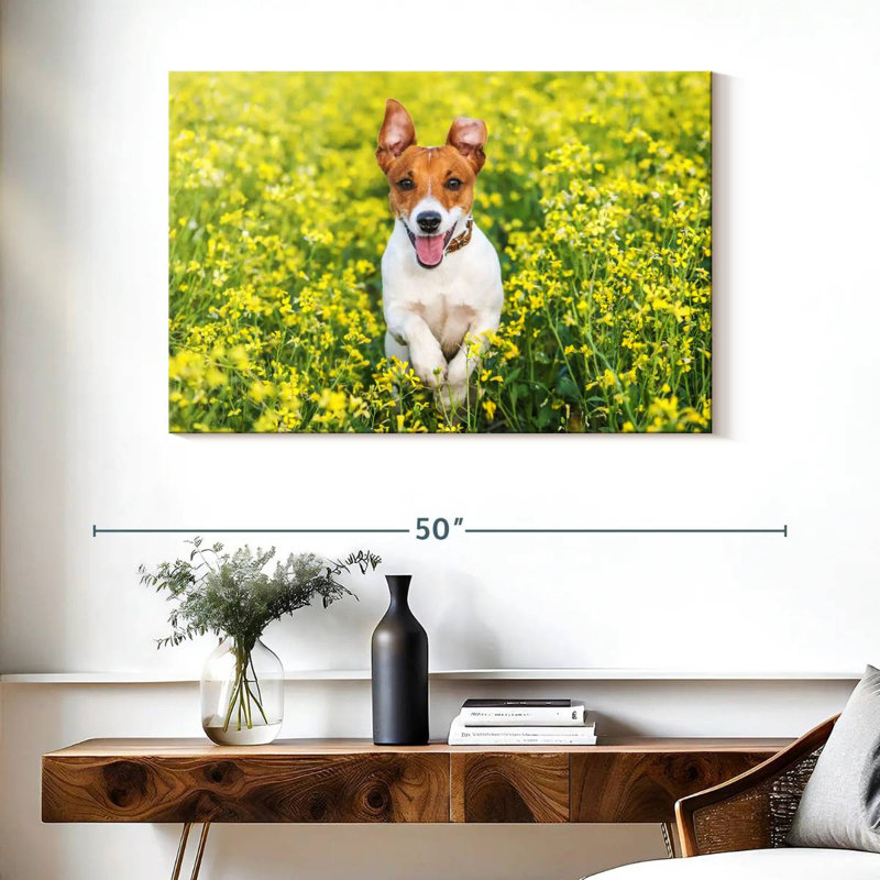 Happy Jack Russell, 26" H x 39" W