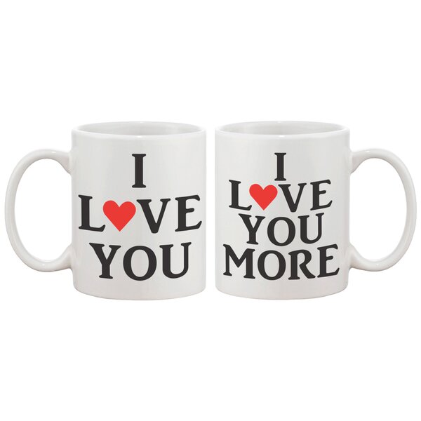 365 Printing Inc You and Me Matching Couple Mugs Cute Graphic Design Ceramic Coffee Mug Cup 11 oz