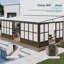 Pavillons de jardin modernes x20FT (doit inclure le cadre), véranda en aluminium avec portes coulissantes