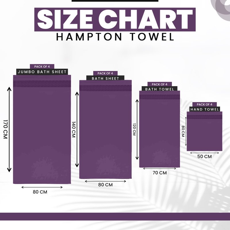 Midweight Bath Towel, Purple, Hand Towel - 4 Pack