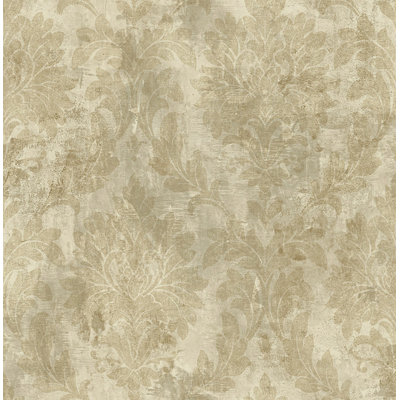 Papier peint damassé feuille de mer