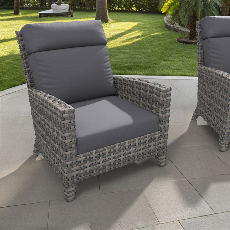 Outdoor High Back Chair Cushion, Adirondack Chair Cushion Set, 6 Inch, Grey