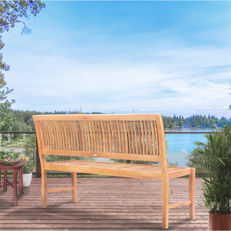 Castle Outdoor Teak Bench, 37" H x 60" W x 20" D