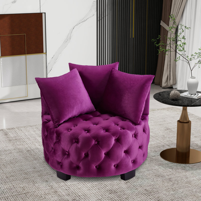 Chaise pivotante rembourrée et capitonnée, Violet