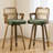 26.77" Upholstered Cane Back Counter & Bar Stool With Armrest-2129382415