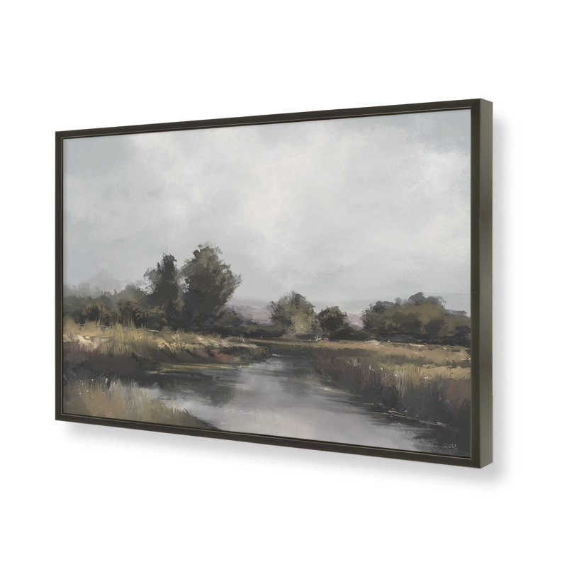 «Spring River» par Garima Dhawan, reproduction d'art, H 12 po x l 16 po, Noir