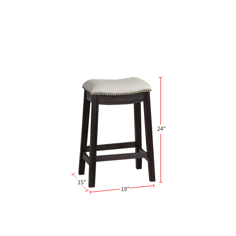 Ensemble de tabourets rembourrés en polyuréthane, Noir, Gris, Tabouret de comptoir (siège d'une hauteur de 24 p