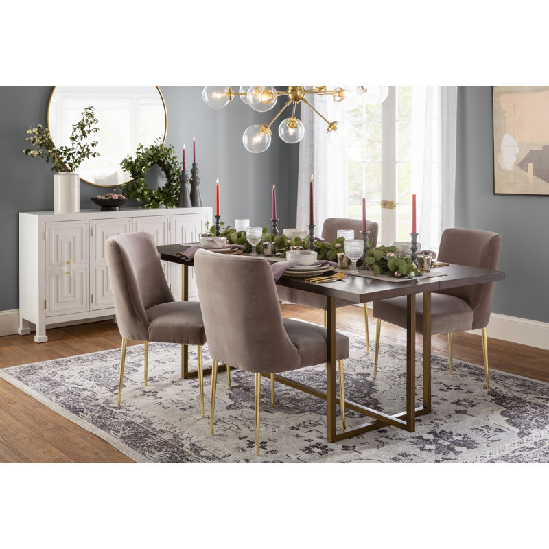 Grigg Metal Base Dining Table - Brown