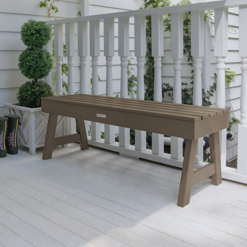 Banc de pique-nique en plastique Midwest, Brun bois