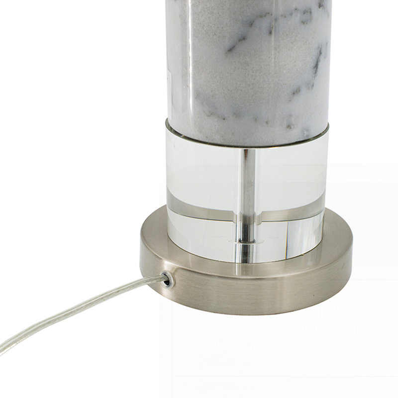 Lampes de table modernes, Blanc, Blanc, Marbre, H 28,5 po x l 15 po x P 15 po