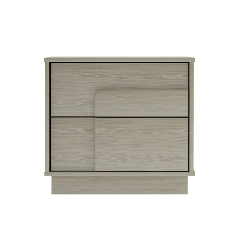 Table de chevet 22 po Horizon blanchie (2 tiroirs)