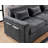 Trey 115"W Gray Chenille Sectional Sofa With Adjustable Backrest, Charging Ports, Pockets, Tufting, Storage Ottoman, Throw Pillows