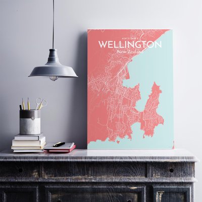 Wellington, carte de la ville, impression