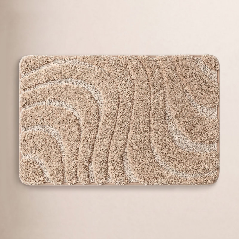 Tapis pour salle de bain en microfibre avec envers antidérapant Gagetown, L 24 po x L 36 po, Beige