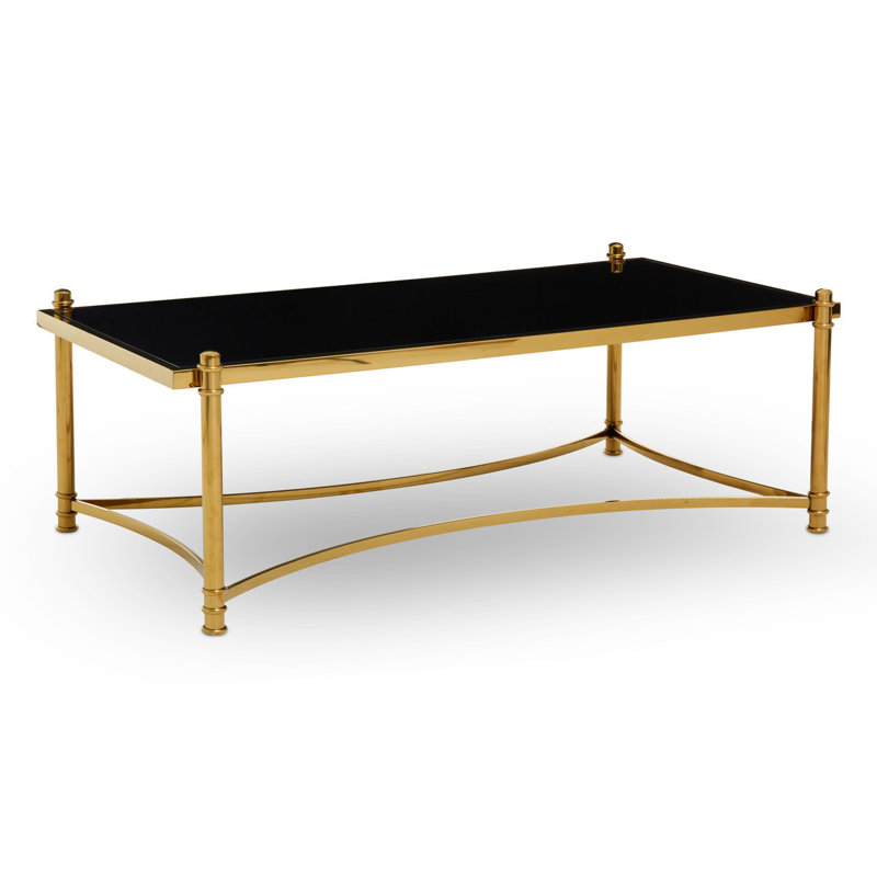 Anahii Four Leg Coffee Table, Black Top/Gold Base