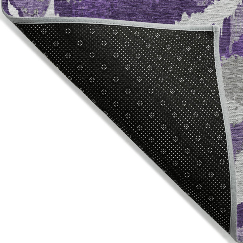 Tapis intérieur gris lavable abstrait 3 pi x 5 pi