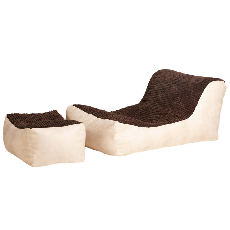 Refillable Bean Bag Set, Chocolate / Ivory