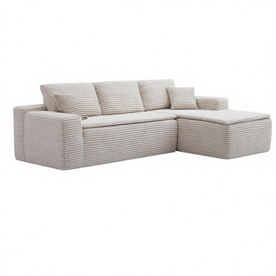 106.5" Modern 3-Seater Sofa With Effortless Unboxing, Minimalist Modular Sectional Couch With Soft Cushion, Right Hand Facing