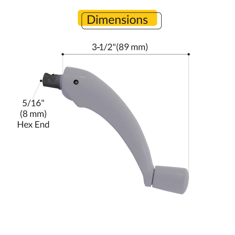 Folding Handle G2 For Roto Pro Drive Operators 5/16" Spindle White