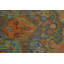 Tapis orange médaillon traditionnel en laine 10 x 13