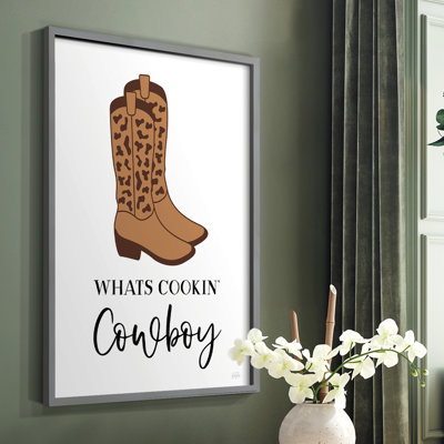What's Cookin' Cowboy Framed Print - Solid Wood