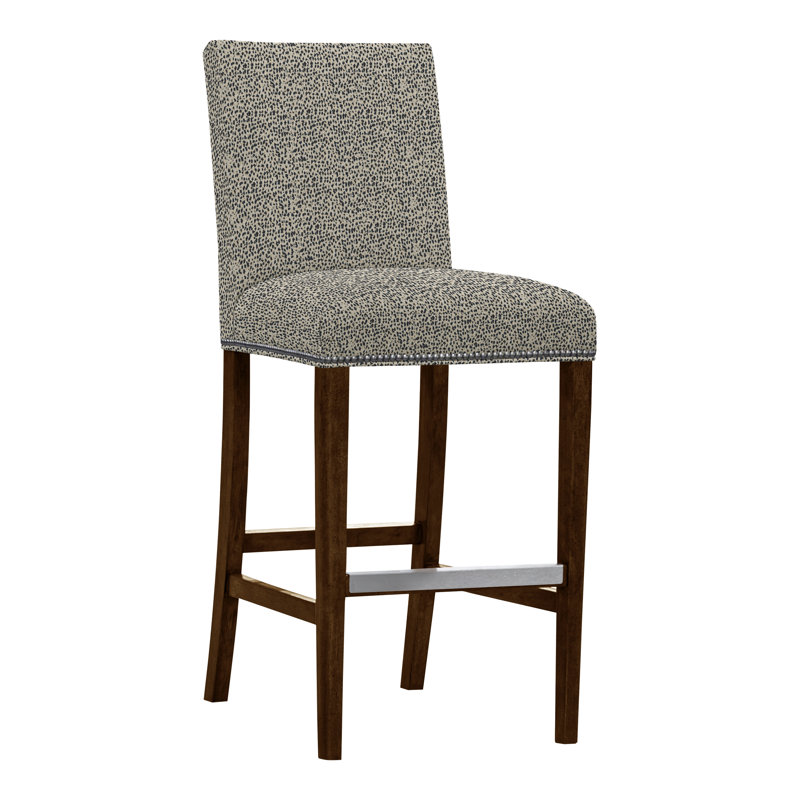 Gin Fizz Upholstered Stool with Solid Wood Frame, Yes, Perigold Montage Cinder, Casa Blanca