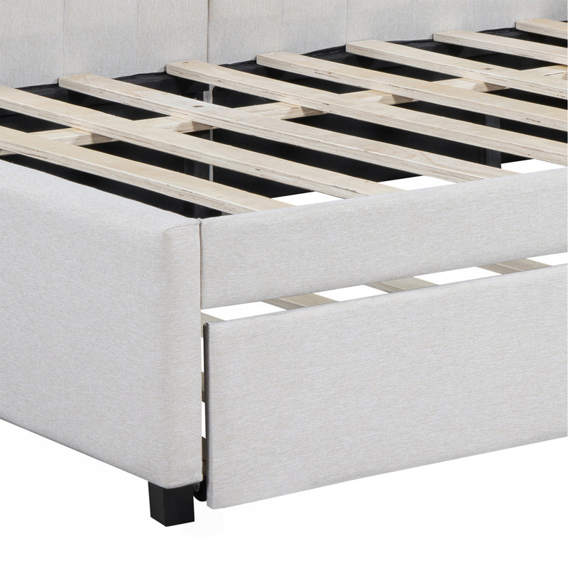 Lit de jour en tissu d'ameublement (beige), Beige