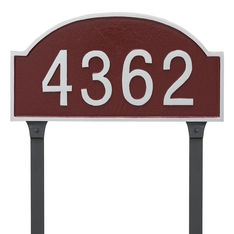 Enseigne d’adresse pour pelouse sur 1 ligne dover, Noir / Blanc, Oui