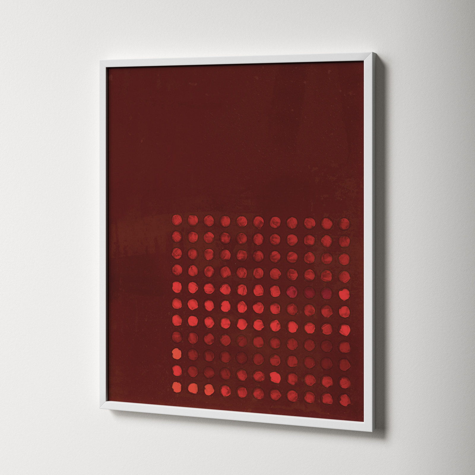 Circles In Squares 7 by Jacques Pilon, 30" H x 24" W x 1.25" D, White