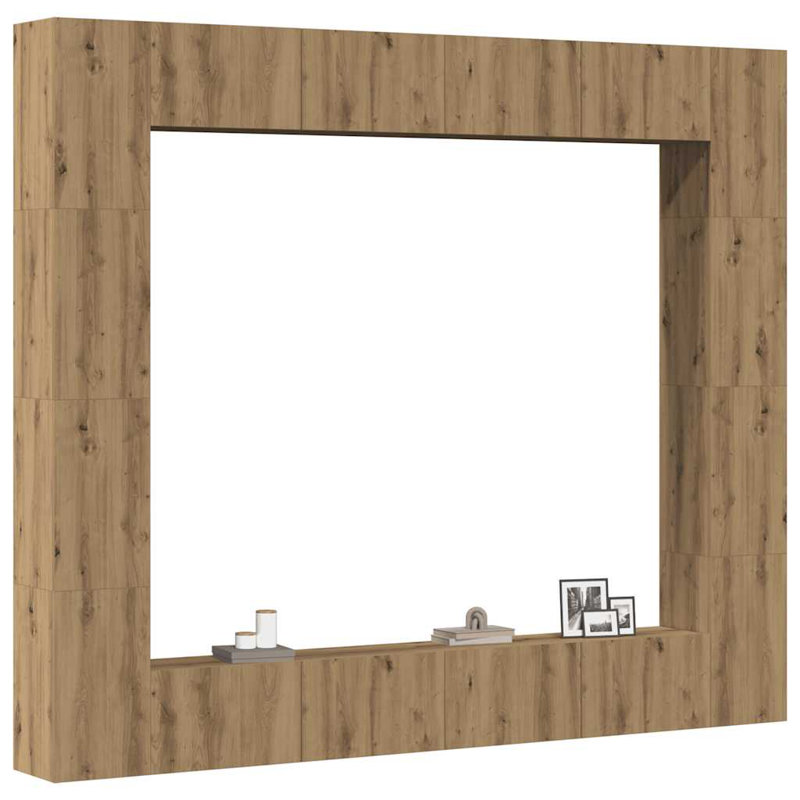 Annily Unfinished TV Stand for TVs up to 24", Artisan Oak, 220cm H x 200cm L x 30cm W