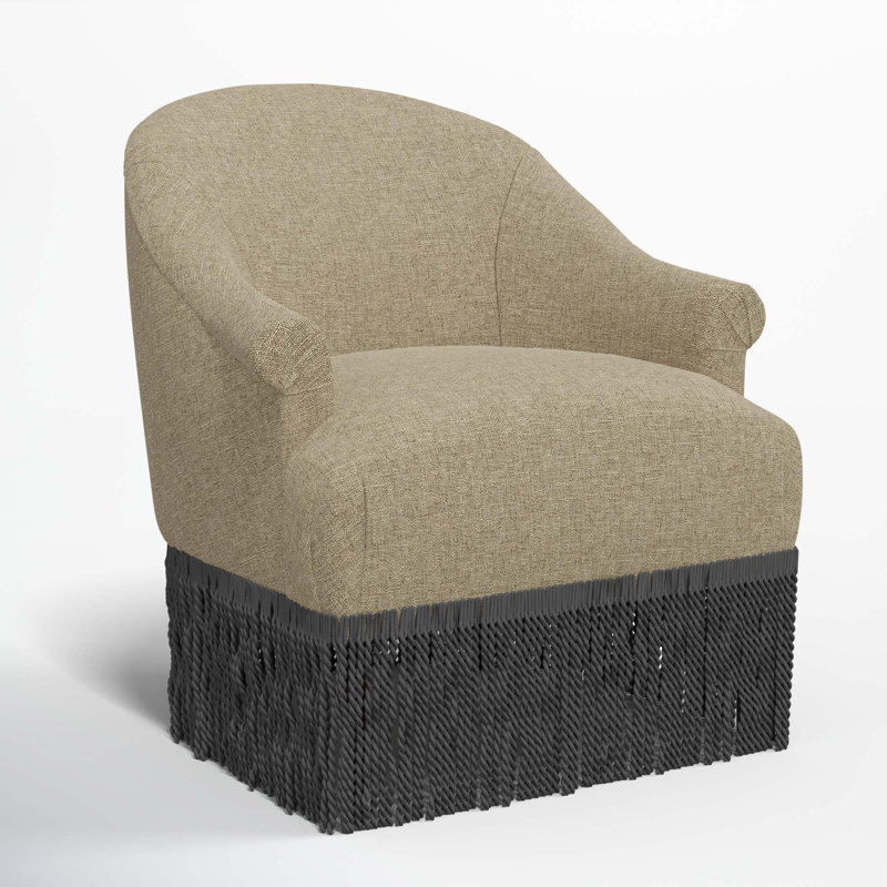 Fauteuil à oreilles Callie, Noir, Lin texturé naturel Zuma