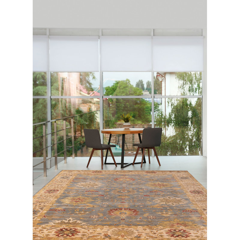 Tapis bleu denim Jules Serapi 9 pi 11 po x 13 pi 10 po