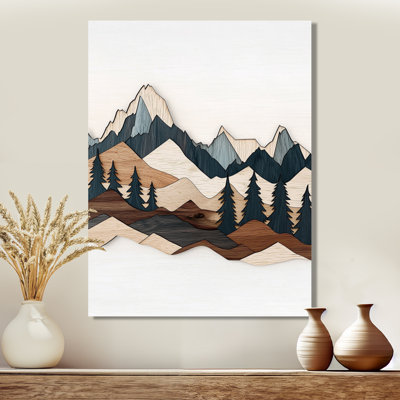 «Brown Black Dancing On the Mountain Horizons», art mural sur toile, paysage brun encadré
