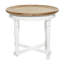 Table d'appoint blanche avec plateau en bois brun Merdi