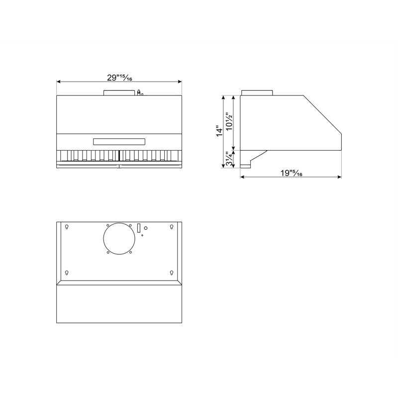 Universal 30" Under Cabinet Hood, 29.94"