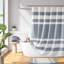 Rideau de douche Spa Waffle 108 x 72 po bleu foncé avec traitement 3M-1235931845-1306089530